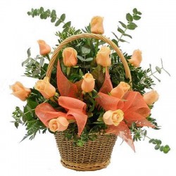 Basket Orange Roses - Delivery Patras city