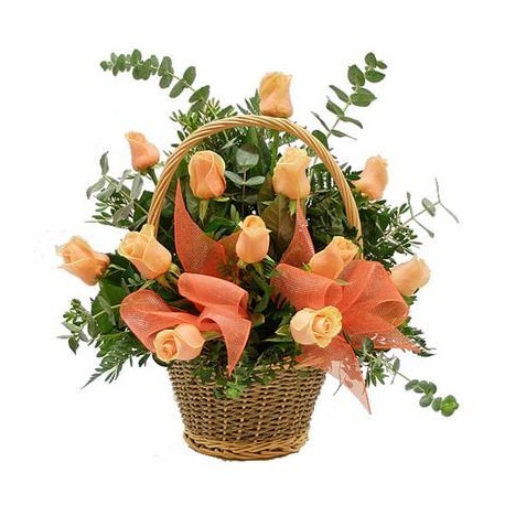 Basket Orange Roses - Delivery Patras city