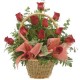 Flower basket red roses - Delivery Patras city