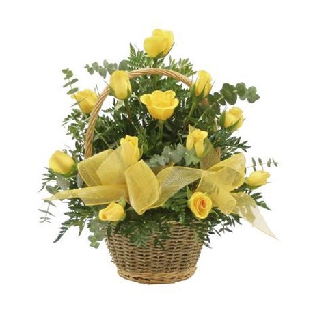 Basket Yellow Roses - Florist Patras city