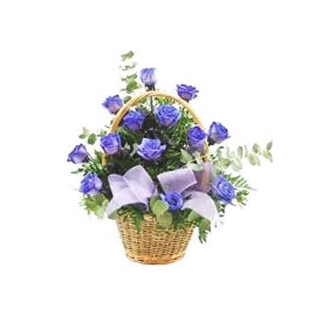 Basket blue Roses - Florist Patras city