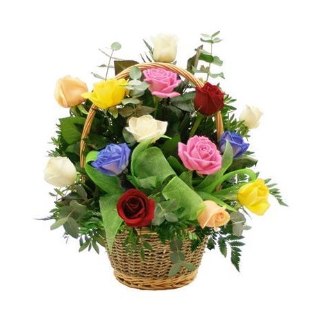 FlowerBasket Mix Roses - Florist Patras city