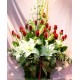 Basket lilies oriental & Roses - Florist Patras city