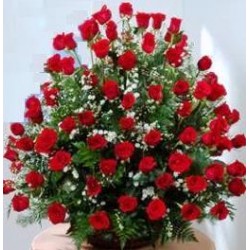 Flower Basket red Roses - Florist Patras city