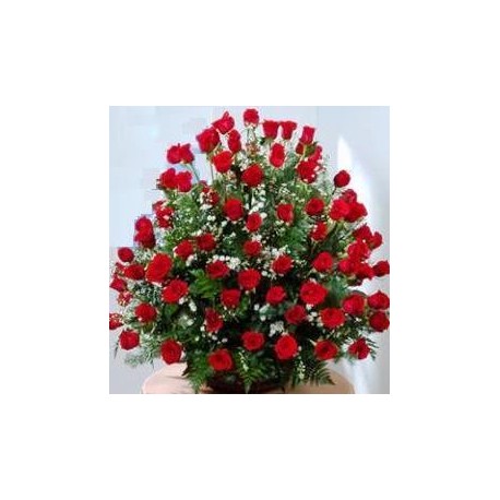 Flower Basket red Roses - Florist Patras city