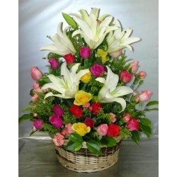 Basket lilies - Roses  - Florist Patras city