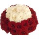 Bouquet white & red Roses  - Florist Patras city