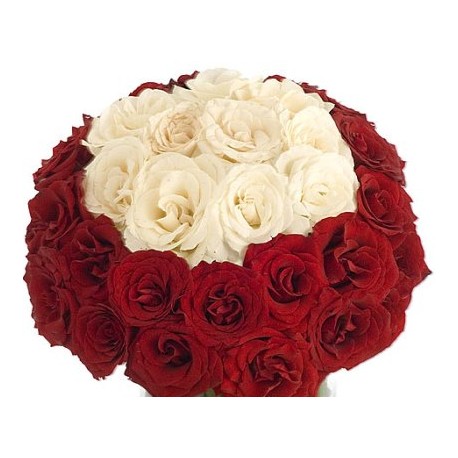 Bouquet white & red Roses  - Florist Patras city