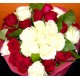 Bouquet white - red Roses  - Florist Patras city