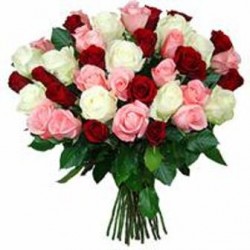 Bouquet white - red Roses  - Florist Patras city