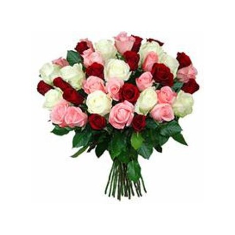 Bouquet white - red Roses  - Florist Patras city