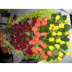 100 Mix roses bouquet - Florist Patras city