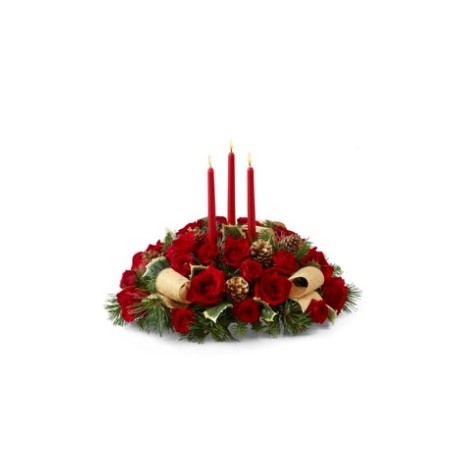 Christmas arrangement red roses