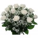 Μπουκετο με λευκα τριανταφυλλα