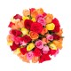 51 mixed colour roses in bouquet