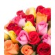 51 mixed colour roses in bouquet