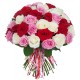 54  ρόζ, λευκά & κόκκινα τριαντάφυλλα