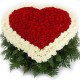 Καρδια απο 301 λευκα & κοκκινα τριανταφυλλα