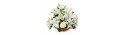 White flowers in flower basket
