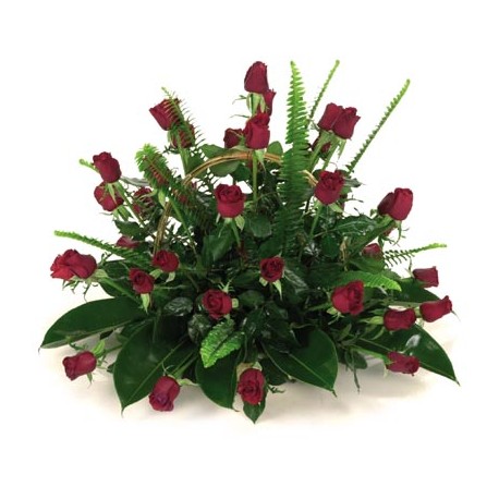 Flower basket red roses milva