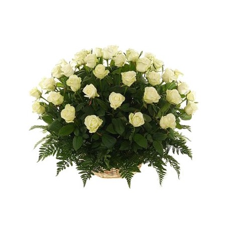 Flower basket 35 white roses